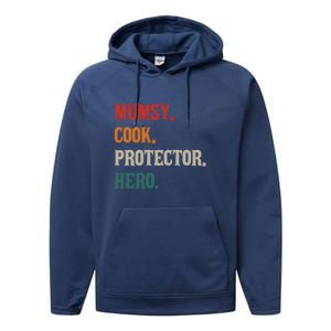 Mumsy Cook Protector Hero Mom Mama Chef Cooker Profession Gift Performance Fleece Hoodie