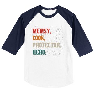 Mumsy Cook Protector Hero Mom Mama Chef Cooker Profession Gift Baseball Sleeve Shirt