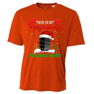 My Christmas Pajama Cute Xmas Lights Santa Hockey Player Gift Cooling Performance Crew T-Shirt