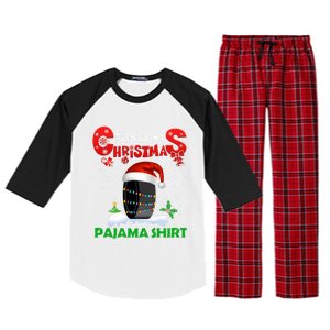 My Christmas Pajama Cute Xmas Lights Santa Hockey Player Gift Raglan Sleeve Pajama Set