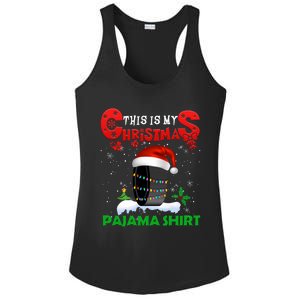 My Christmas Pajama Cute Xmas Lights Santa Hockey Player Gift Ladies PosiCharge Competitor Racerback Tank