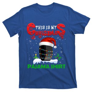 My Christmas Pajama Cute Xmas Lights Santa Hockey Player Gift T-Shirt