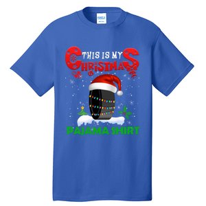 My Christmas Pajama Cute Xmas Lights Santa Hockey Player Gift Tall T-Shirt