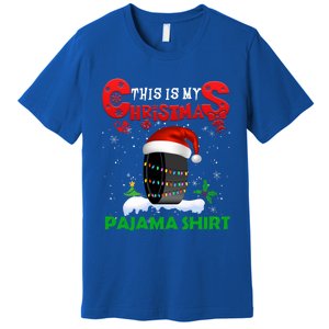 My Christmas Pajama Cute Xmas Lights Santa Hockey Player Gift Premium T-Shirt