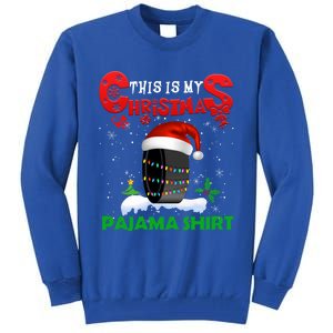 My Christmas Pajama Cute Xmas Lights Santa Hockey Player Gift Tall Sweatshirt