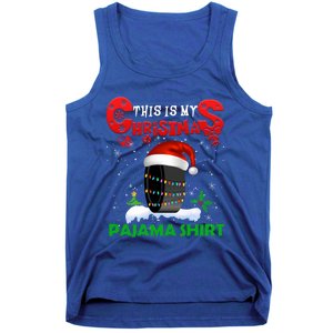 My Christmas Pajama Cute Xmas Lights Santa Hockey Player Gift Tank Top