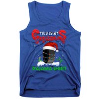 My Christmas Pajama Cute Xmas Lights Santa Hockey Player Gift Tank Top