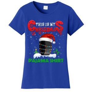 My Christmas Pajama Cute Xmas Lights Santa Hockey Player Gift Women's T-Shirt