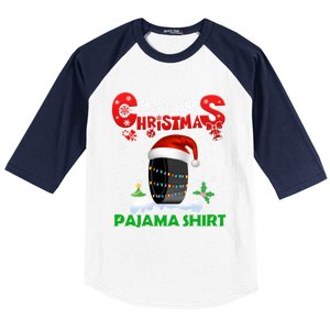 My Christmas Pajama Cute Xmas Lights Santa Hockey Player Gift Baseball Sleeve Shirt