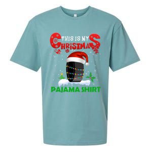 My Christmas Pajama Cute Xmas Lights Santa Hockey Player Gift Sueded Cloud Jersey T-Shirt