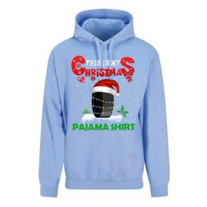 My Christmas Pajama Cute Xmas Lights Santa Hockey Player Gift Unisex Surf Hoodie