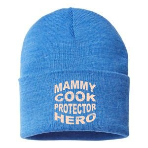 Mammy Cook Protector Hero Mom Profession Superhero Chef Gift Sustainable Knit Beanie