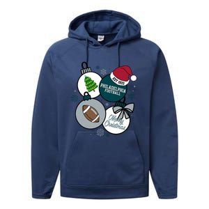 Merry Christmas Philadelphia Football Est 1933 Performance Fleece Hoodie