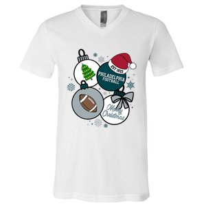 Merry Christmas Philadelphia Football Est 1933 V-Neck T-Shirt