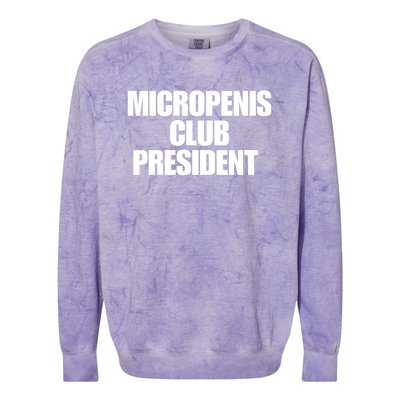 Micropenis Club President Funny Meme Sarcastic Stupid Cringe Colorblast Crewneck Sweatshirt