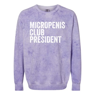 Micropenis Club President Funny Meme Sarcastic Stupid Cringe Colorblast Crewneck Sweatshirt