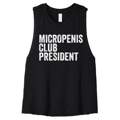 Micropenis Club President Funny Meme Sarcastic Stupid Cringe Women's Racerback Cropped Tank