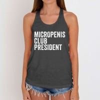 Micropenis Club President Funny Meme Sarcastic Stupid Cringe Women's Knotted Racerback Tank