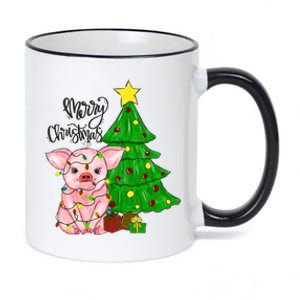 Merry Christmas Pig Funny Pigs Christmas Xmas 11oz Black Color Changing Mug