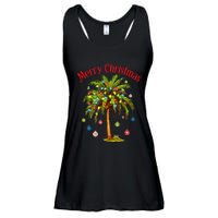 Merry Christmas Palm Tree Light Hawaiian Tropical Christmas Ladies Essential Flowy Tank