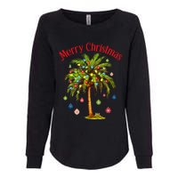 Merry Christmas Palm Tree Light Hawaiian Tropical Christmas Womens California Wash Sweatshirt