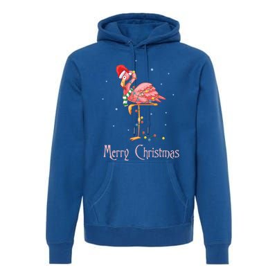 Merry Christmas Pink Flamingo Cute Xmas Costume Gift Premium Hoodie