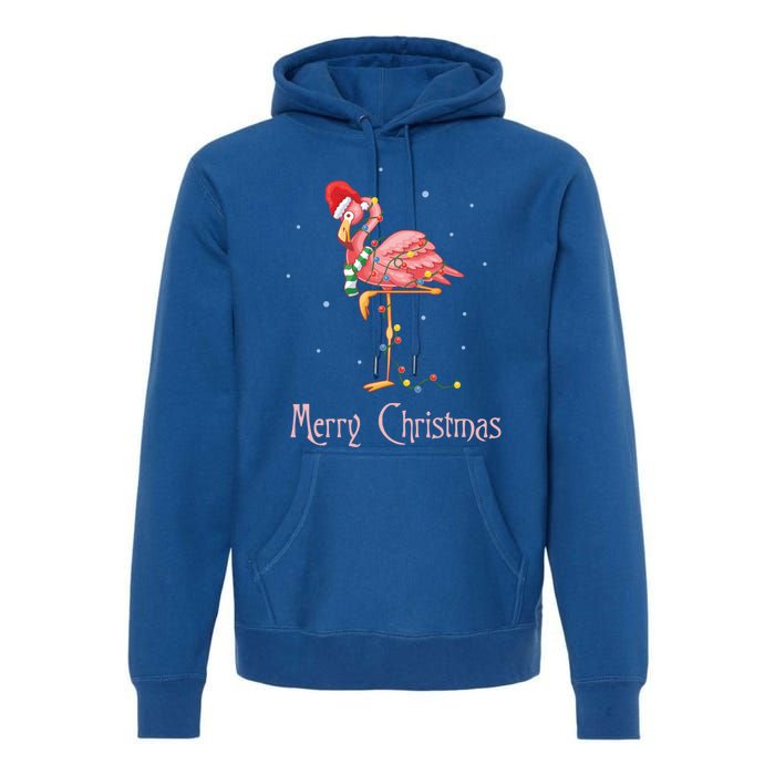 Merry Christmas Pink Flamingo Cute Xmas Costume Gift Premium Hoodie