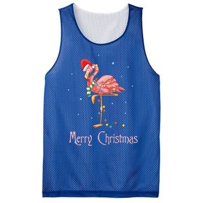 Merry Christmas Pink Flamingo Cute Xmas Costume Gift Mesh Reversible Basketball Jersey Tank