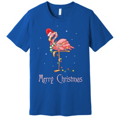 Merry Christmas Pink Flamingo Cute Xmas Costume Gift Premium T-Shirt