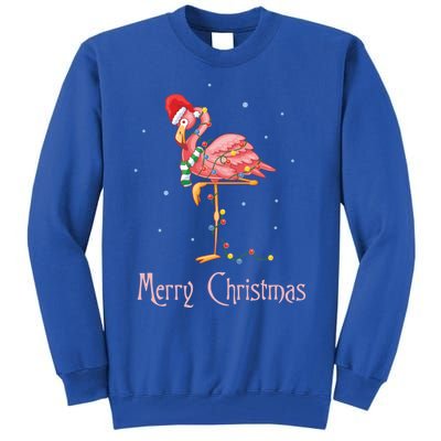 Merry Christmas Pink Flamingo Cute Xmas Costume Gift Tall Sweatshirt