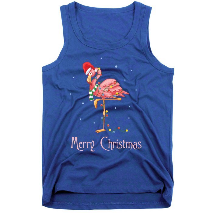 Merry Christmas Pink Flamingo Cute Xmas Costume Gift Tank Top