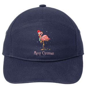 Merry Christmas Pink Flamingo Cute Xmas Costume Gift 7-Panel Snapback Hat