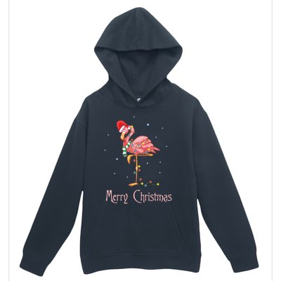 Merry Christmas Pink Flamingo Cute Xmas Costume Gift Urban Pullover Hoodie