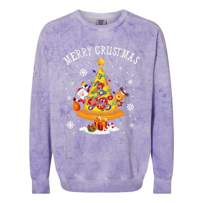 Merry Crustmas Pizza Christmas Tree Xmas Gifts Colorblast Crewneck Sweatshirt