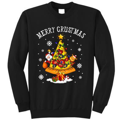 Merry Crustmas Pizza Christmas Tree Xmas Gifts Tall Sweatshirt