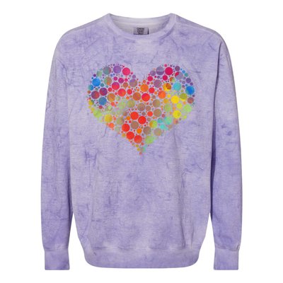 Multicolor Colourful Polka Dot Heart International Dot Day Cute Gift Colorblast Crewneck Sweatshirt