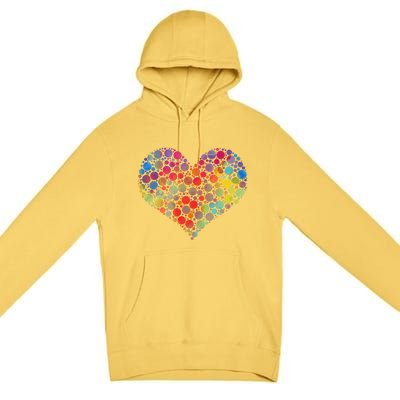 Multicolor Colourful Polka Dot Heart International Dot Day Cute Gift Premium Pullover Hoodie