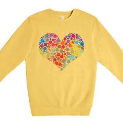 Multicolor Colourful Polka Dot Heart International Dot Day Cute Gift Premium Crewneck Sweatshirt