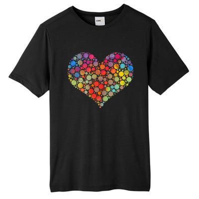 Multicolor Colourful Polka Dot Heart International Dot Day Cute Gift Tall Fusion ChromaSoft Performance T-Shirt