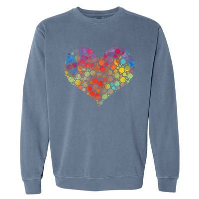 Multicolor Colourful Polka Dot Heart International Dot Day Cute Gift Garment-Dyed Sweatshirt