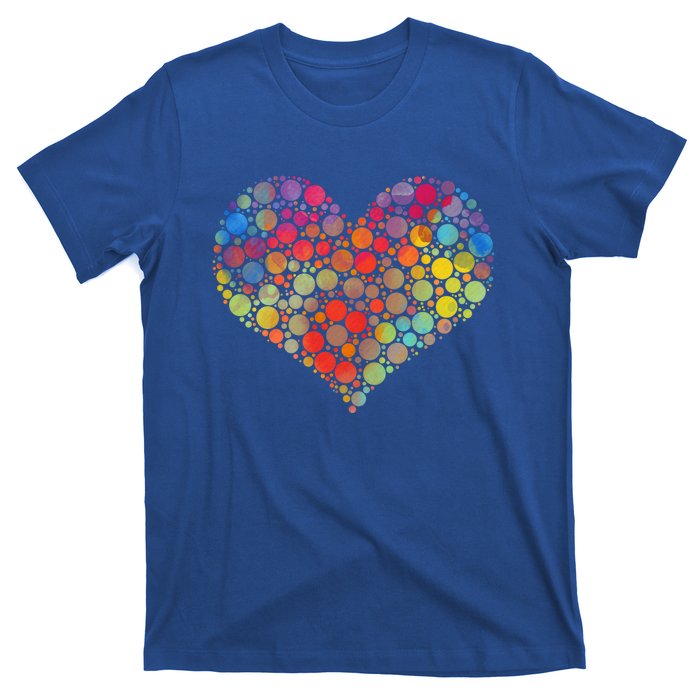 Multicolor Colourful Polka Dot Heart International Dot Day Cute Gift T-Shirt