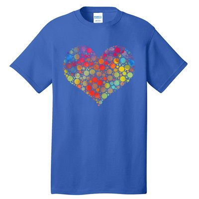 Multicolor Colourful Polka Dot Heart International Dot Day Cute Gift Tall T-Shirt