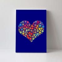 Multicolor Colourful Polka Dot Heart International Dot Day Cute Gift Canvas