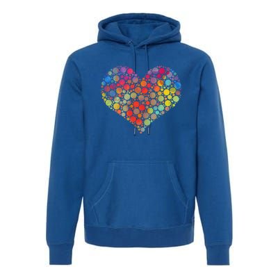 Multicolor Colourful Polka Dot Heart International Dot Day Cute Gift Premium Hoodie