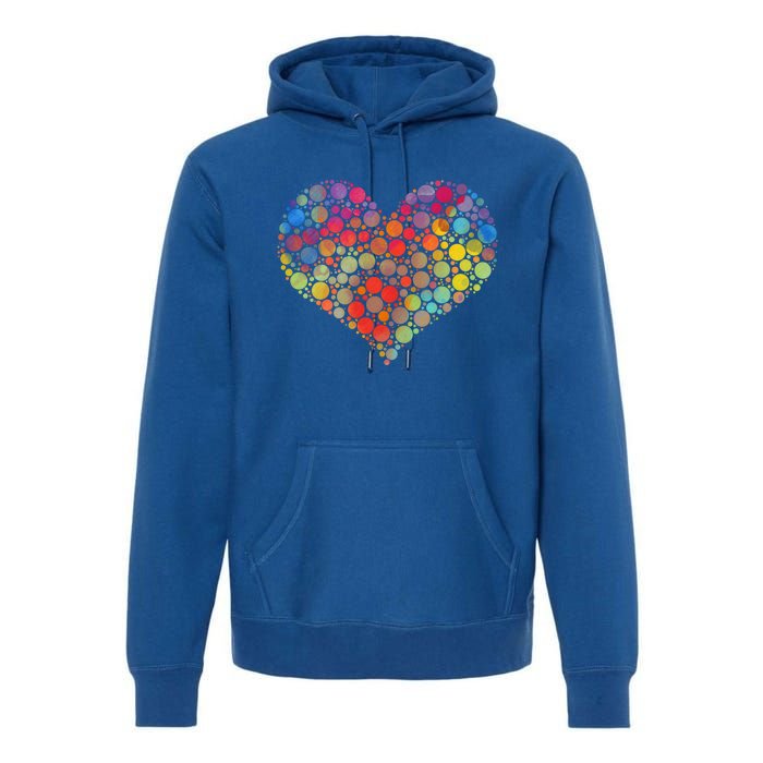 Multicolor Colourful Polka Dot Heart International Dot Day Cute Gift Premium Hoodie