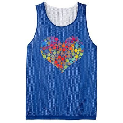 Multicolor Colourful Polka Dot Heart International Dot Day Cute Gift Mesh Reversible Basketball Jersey Tank