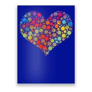 Multicolor Colourful Polka Dot Heart International Dot Day Cute Gift Poster