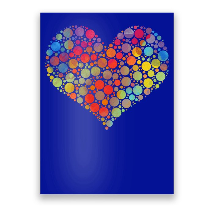 Multicolor Colourful Polka Dot Heart International Dot Day Cute Gift Poster