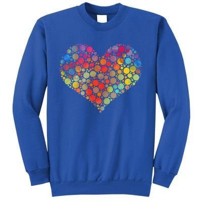 Multicolor Colourful Polka Dot Heart International Dot Day Cute Gift Tall Sweatshirt