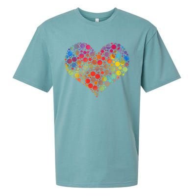 Multicolor Colourful Polka Dot Heart International Dot Day Cute Gift Sueded Cloud Jersey T-Shirt